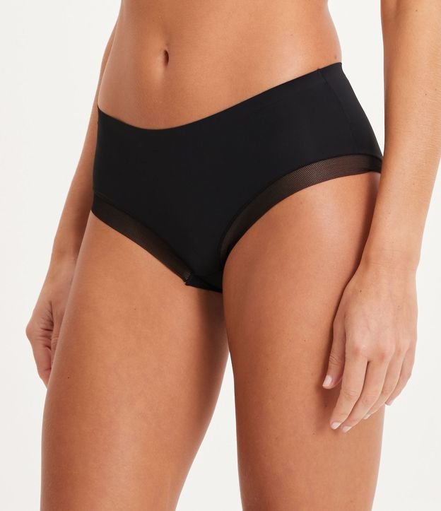 Calcinha Boyshort em Microfibra com Detalhe em Tule