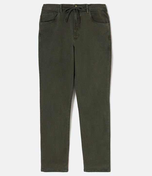 Pantalón Comfort en Sarga con Cintura Elástico Verde 5