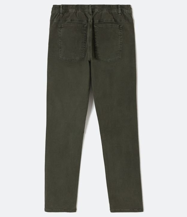 Pantalón Comfort en Sarga con Cintura Elástico Verde 6