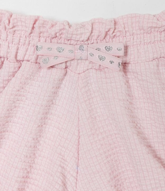 Short Infantil con Lazo Pequeño en la Cintura - Talle 0 a 18 meses Rosado 3