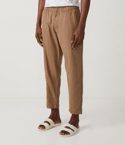 Calça Relaxed em Linho com Cordão na Cintura