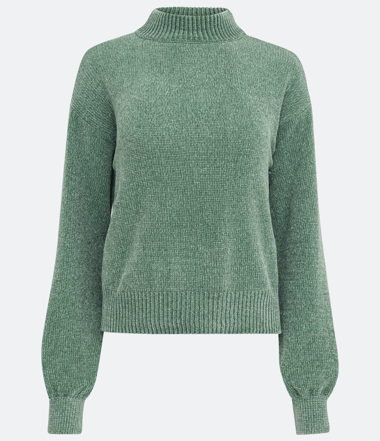 Suéter em Chenille com Golinha Alta e Ribanas 5