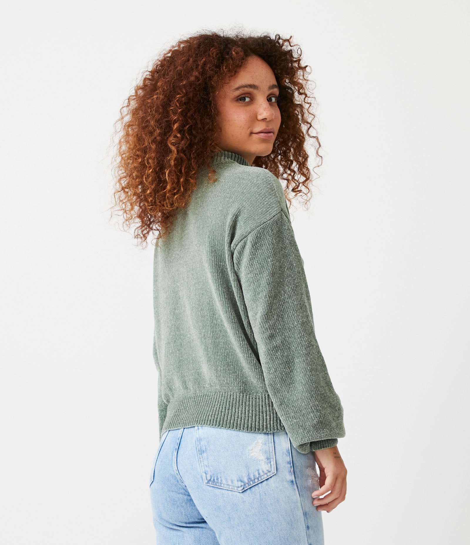 Suéter em Chenille com Golinha Alta e Ribanas 3