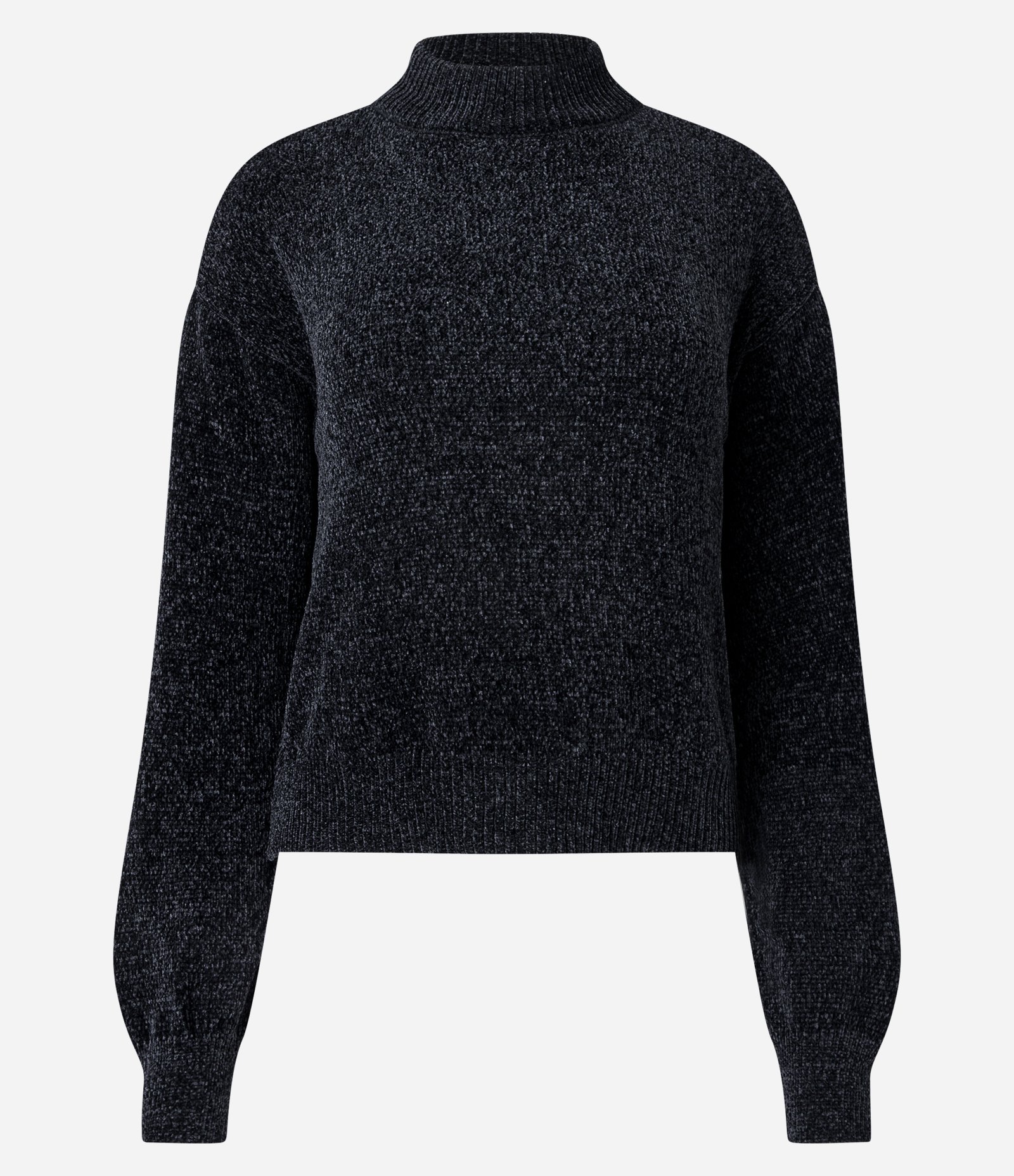 Suéter em Chenille com Golinha Alta e Ribanas 1