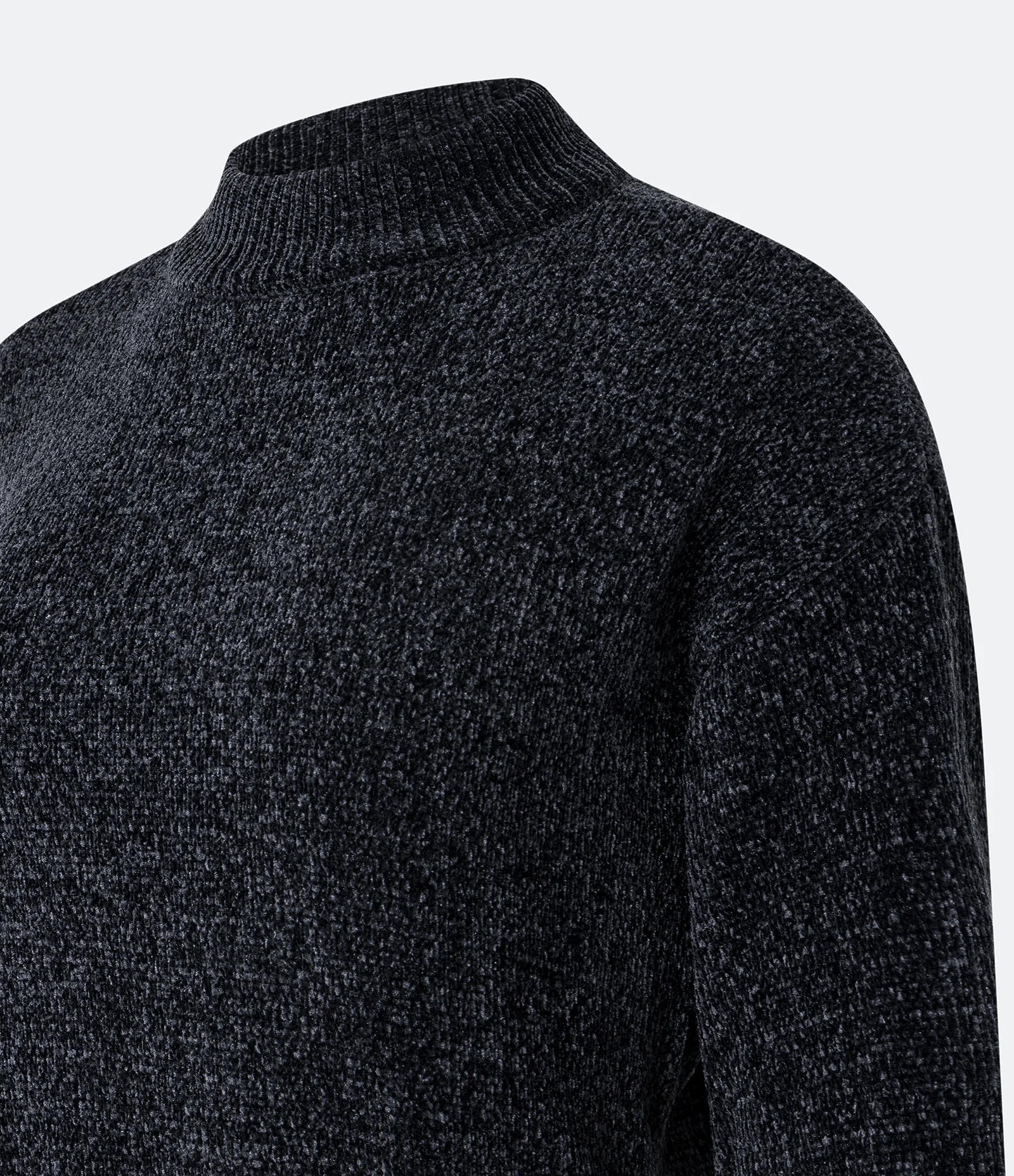 Suéter em Chenille com Golinha Alta e Ribanas 2