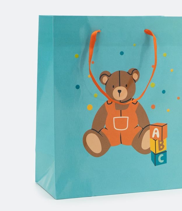 Embalaje de Regalo Media de Papel con Estampado Oso de Peluche Verde 3