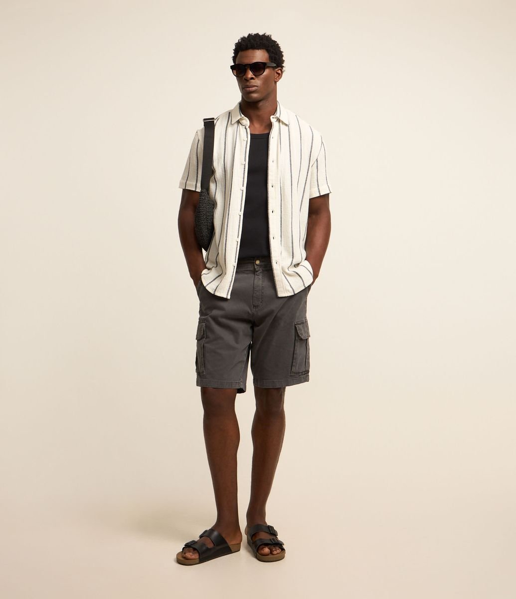 Bermuda Cargo Haggar Masculina - Elástica Conforto - Charcoal Tamanho 58