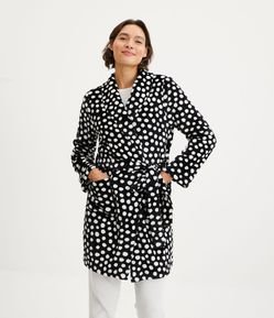 Robe Curto em Fleece Estampa Poá