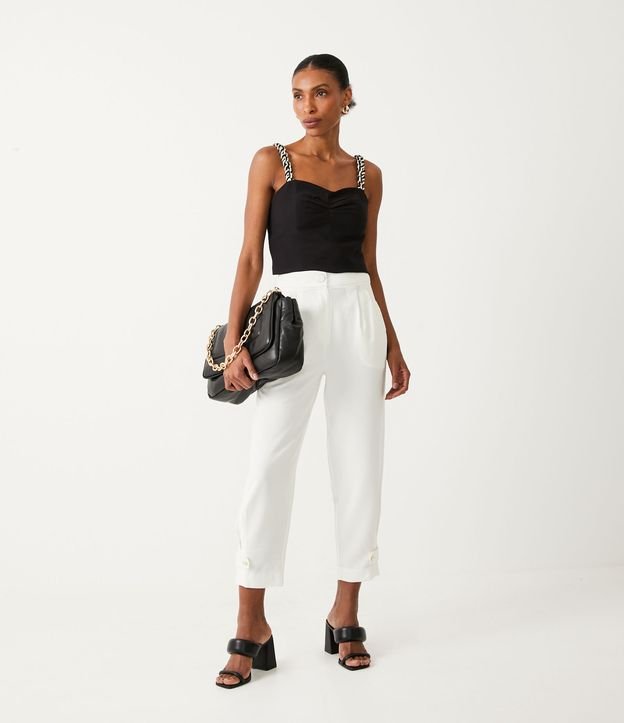 Blusa Cropped en Sastrería con Tirante Cuerda Negro 2
