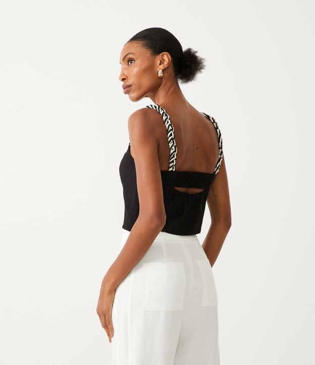 Blusa Cropped en Sastrería con Tirante Cuerda Negro 3