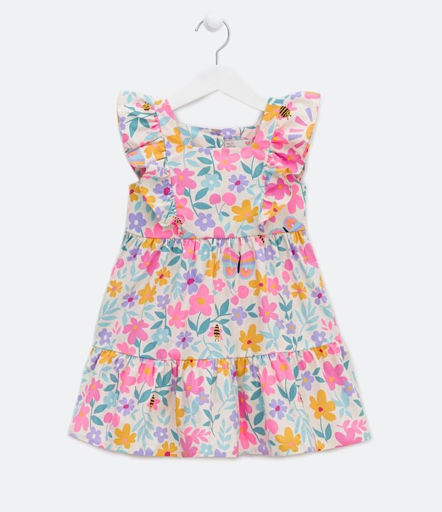 Vestido Marias Infantil Estampa Floral - Tam 1 a 5 Anos
