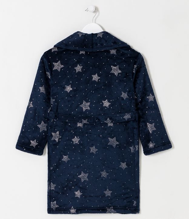 Bata de baño Infantil en Fleece con Estrellas Brillantes - Talle PP al GG Azul 2
