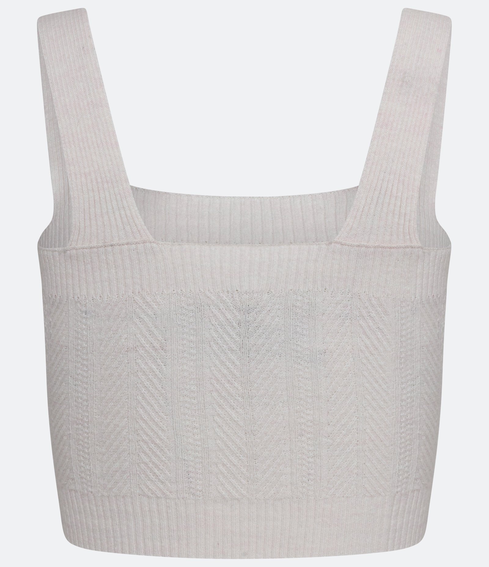 Blusa Cropped Sem Manga em Tricô Texturizado Off White 2