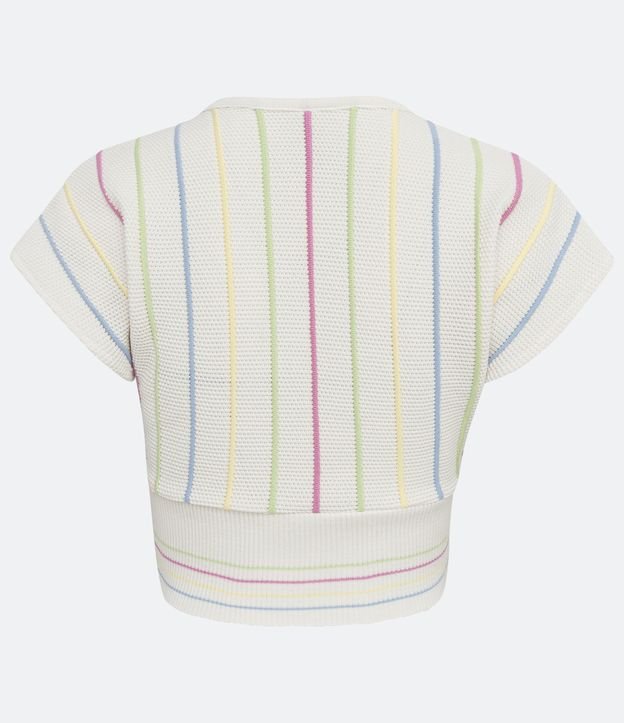 Blusa con Escote Cruzado y Barra Ancha Blanco 6