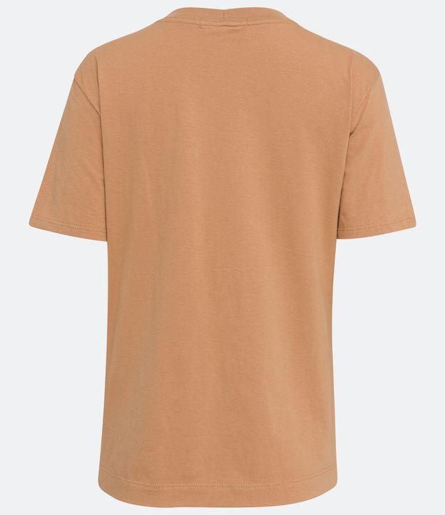 Blusa T-shirt en Algodón con Estampado Animal Print Jaguar Beige 6