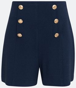 Short em Tweed com Botões Brasão