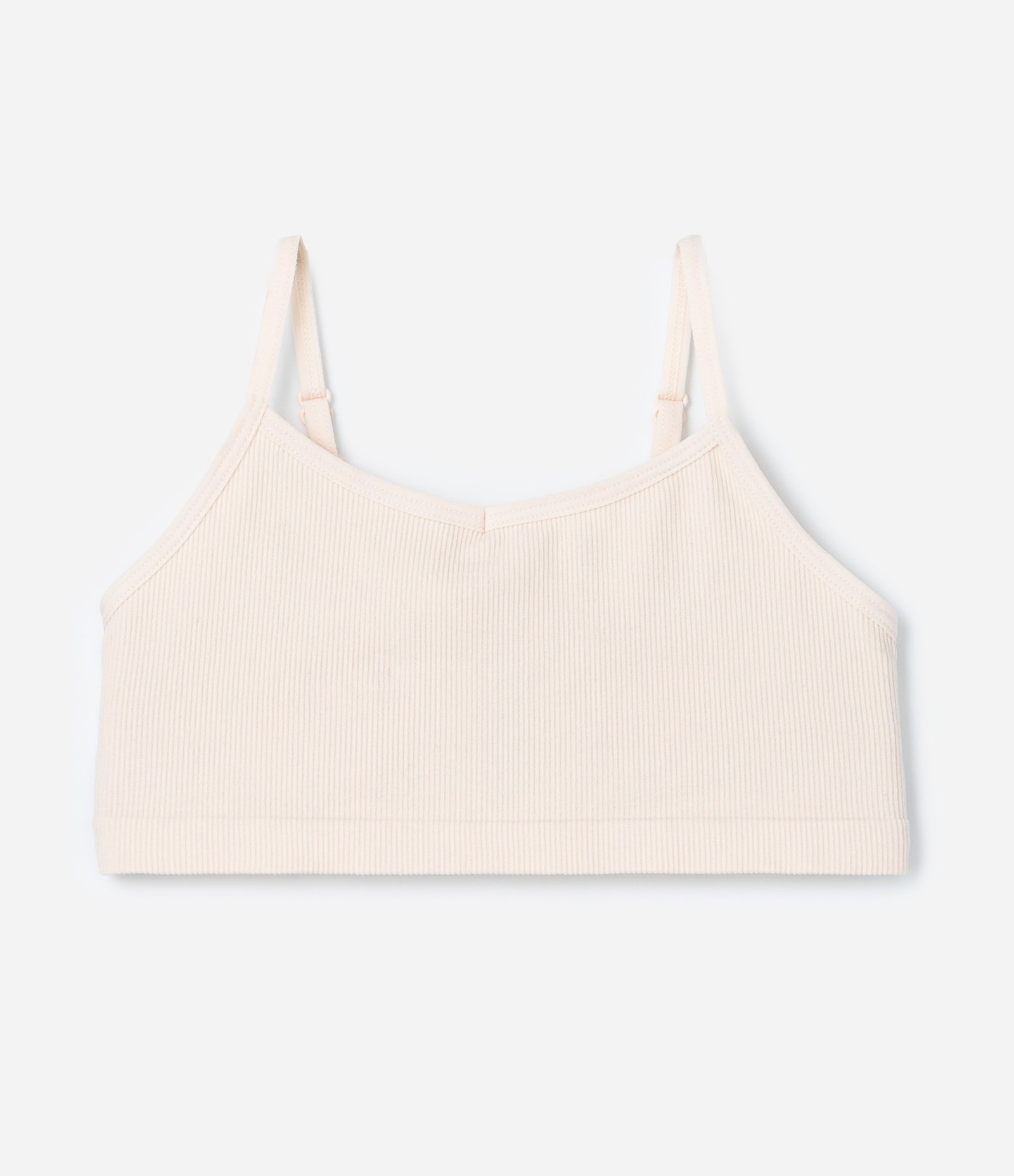 Conjunto Sutiã e Calcinha Infantil Canelado e Sem Costura - Tam 8 a 14 Anos Bege 2