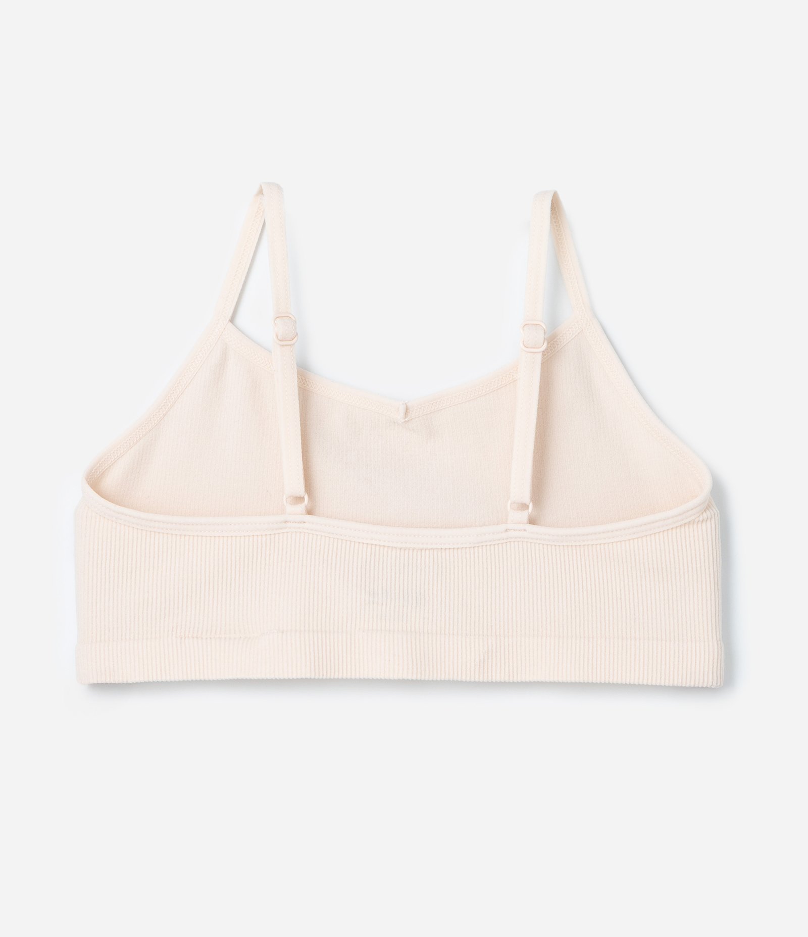 Conjunto Sutiã e Calcinha Infantil Canelado e Sem Costura - Tam 8 a 14 Anos Bege 3