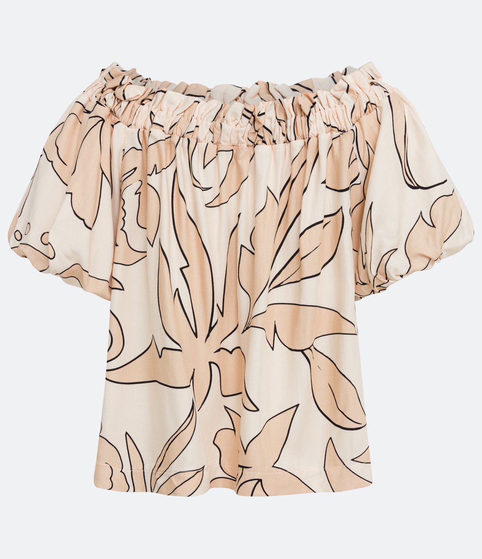 Blusa Ciganinha em Viscose com Estampa Floral Bege 2