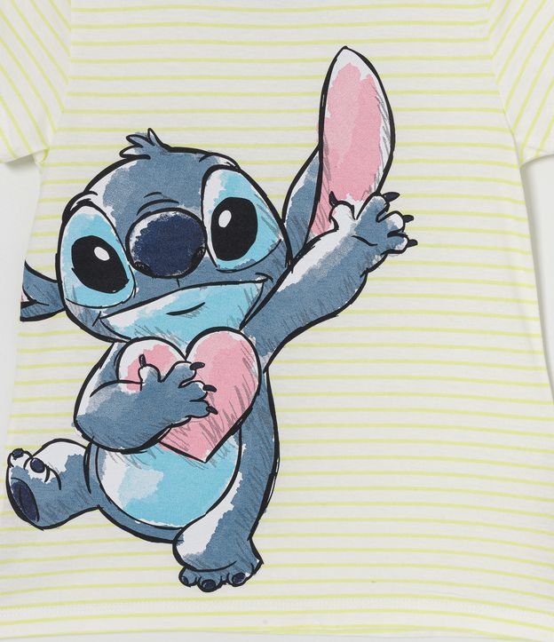 Pijama Corto Infantil Estampado Stitch - Talle 4 a 12 años Blanco 2