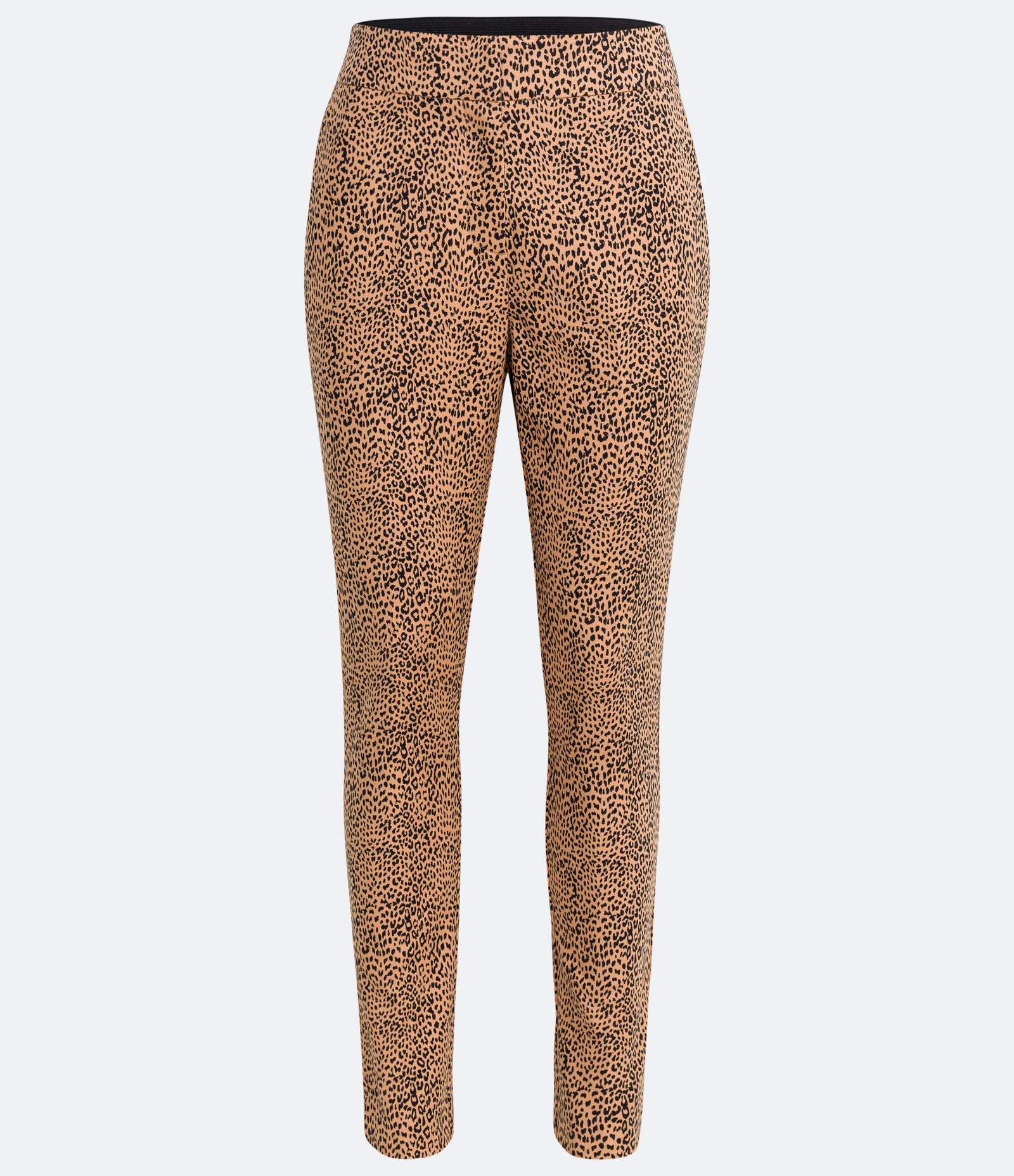 Calça Cigarrete em Algodão Satin com Elástico e Estampa Animal Print Onça Marrom/Preto 4