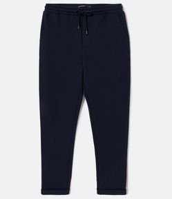 Calça Slim em Malha Piquet Texturizada e Cós Elástico