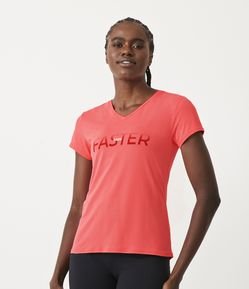 Camiseta Esportiva em Poliamida com Estampa Faster Run