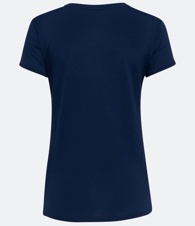 Remera Deportiva en Poliamida con Estampado Lettering Azul 6