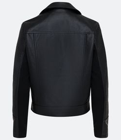 Jaqueta em Material Sintético com Ribana na Manga