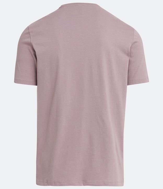 Camiseta Slim em Algodão com Estampa de Lettering e Manga Curta Rosa Violeta 6