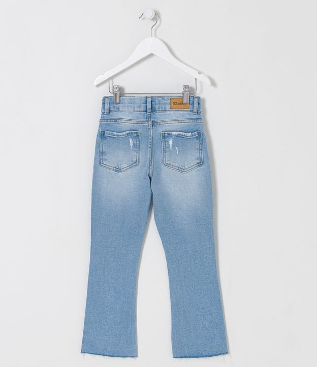 Pantalón Flare Infantil Jeans con Abertura en la Barra - Talle 5 a 14 años Azul 2