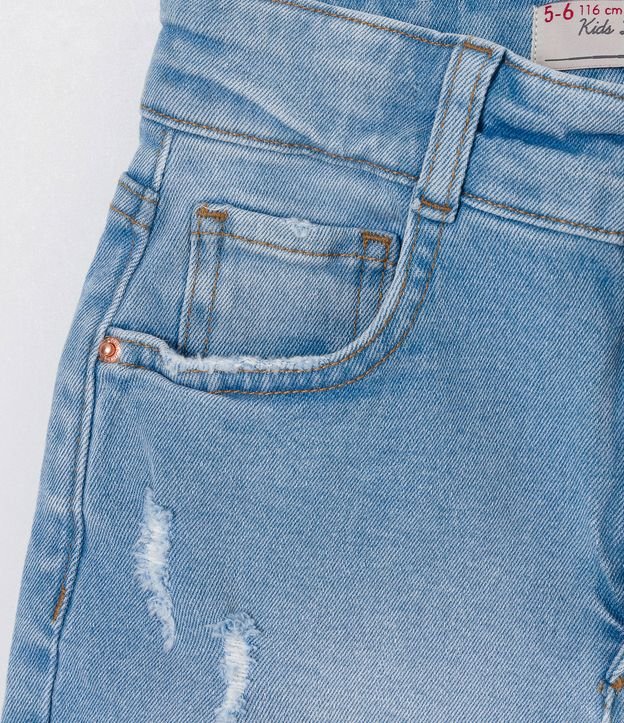 Pantalón Flare Infantil Jeans con Abertura en la Barra - Talle 5 a 14 años Azul 4