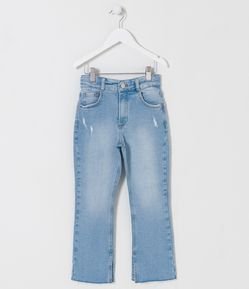 Pantalón Flare Infantil Jeans con Abertura en la Barra - Talle 5 a 14 años