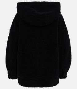 Jaqueta em Sherpa com Capuz e Bolsos Frontais