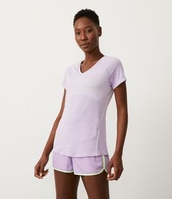 Remera Deportiva en Poliamida con Escote V y Manga Corta