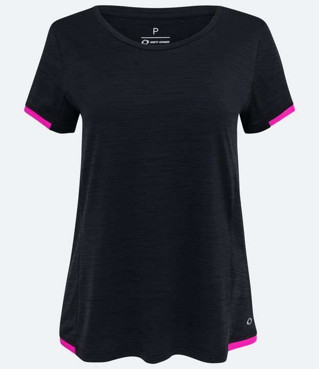 Remera Deportiva en Poliamida con Detalles Contrastantes Negro 6