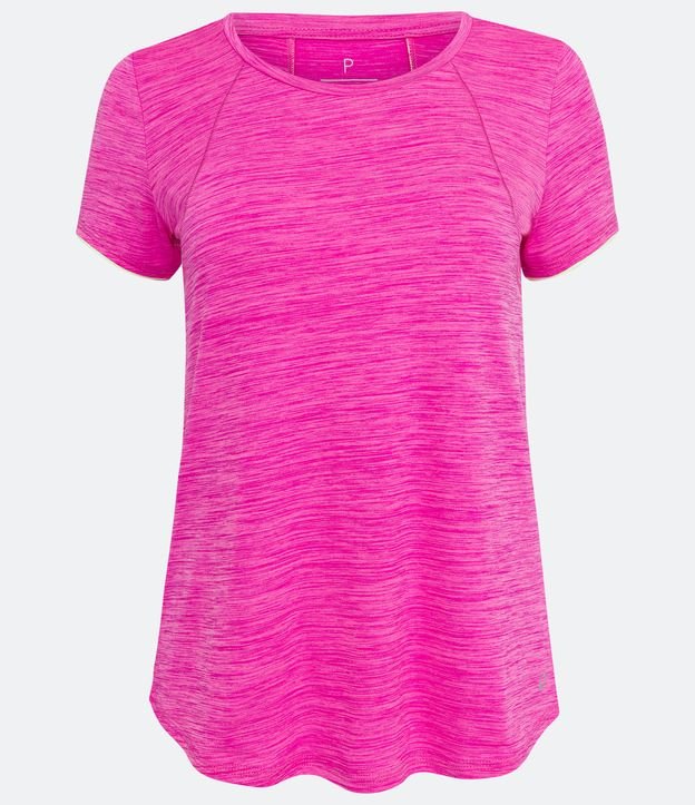 Remera Deportiva en Poliamida con Detalles en Bies Rosado 6