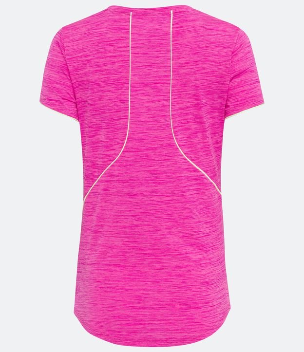 Remera Deportiva en Poliamida con Detalles en Bies Rosado 7