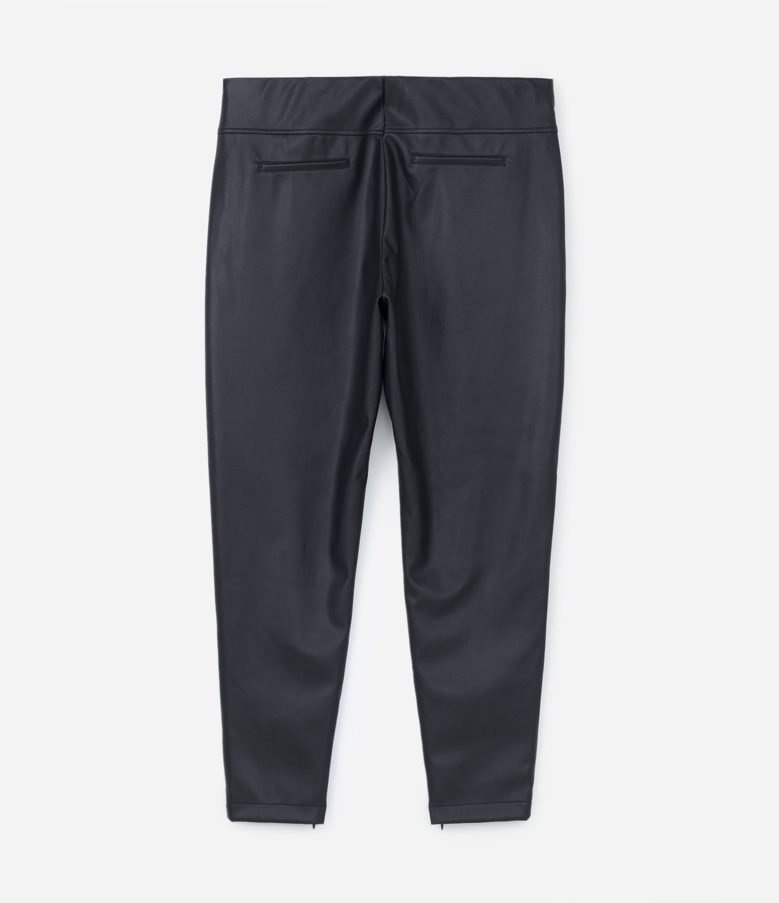 Calça Legging em Material Sintético com Abertura por Zíper Preto 6