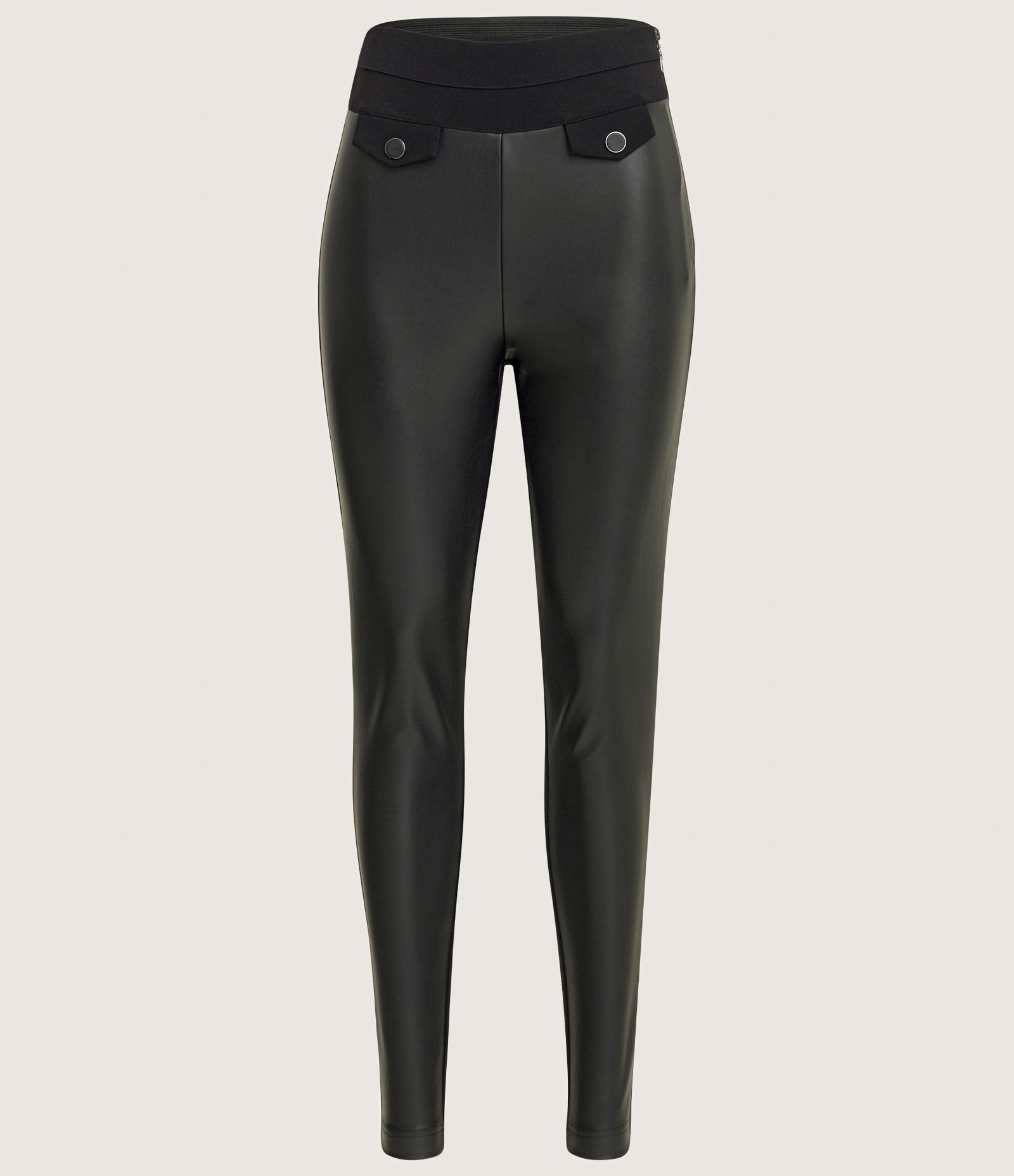 Calça Legging em Ponto Roma com Frente Diferenciada Preto 5