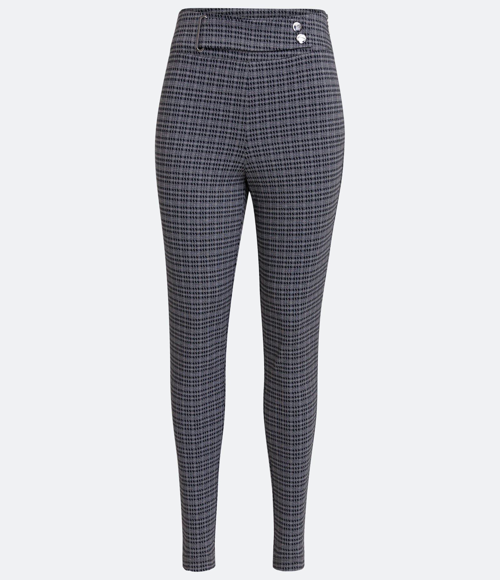 Calça Legging em Ponto Roma com Estampa Pied-de-poule Preto 5