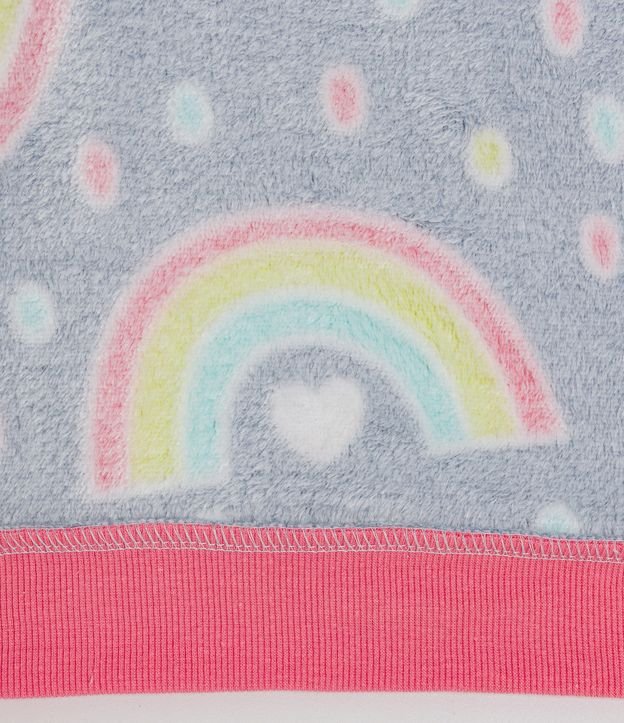 Pijama Largo Infantil en Fleece con Estampado Arcoiris - Talle 1 a 4 años Gris 3