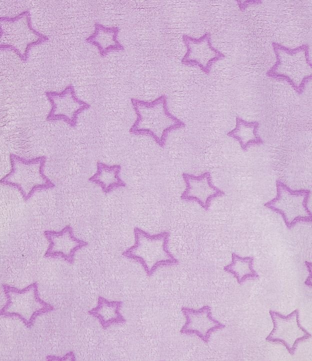 Pijama Largo Infantil en Fleece Estampado Estrellas - Talle 5 a 14 años Violeta Claro 2