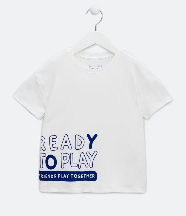 Remera Infantil con Lettering Frontal Ready To Play - Talle 1 a 5 años Blanco 1