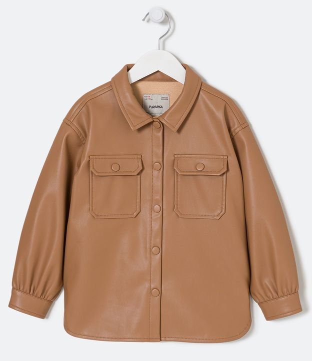 Jaqueta Overshirt Infantil com Bolsinhos - Tam 5 a 14 Anos