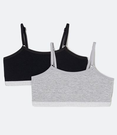 Kit 02 Sutiãs Top Sem Bojo com Elástico Brilhoso - Tam 8 ao 14 anos Kit 02 Sutiãs Top Sem Bojo com Elástico Brilhoso - Tam 8 ao 14 anos