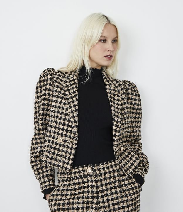 Conjunto Xadrez 2 Peças Blazer E Vestido 2023 Novo Moda Feminina