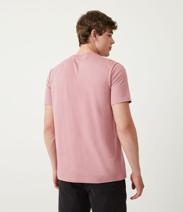 Remera en Algodón con Estampado de Montaña y Sol Rosado 3