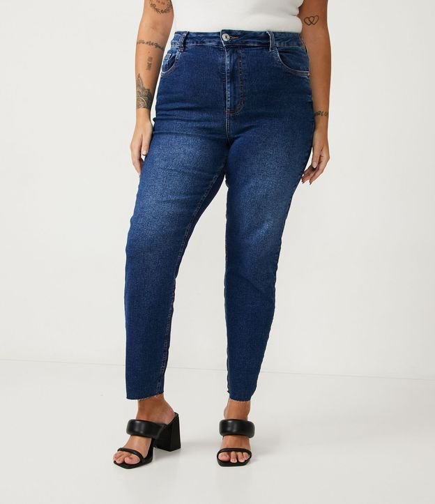Calça Mom Jeans com Elastano Curve & Plus Size Azul 1