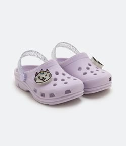 Sandália Babuche Infantil com Pin de Gatocórnio e Led - Tam 20/21 ao 30/31